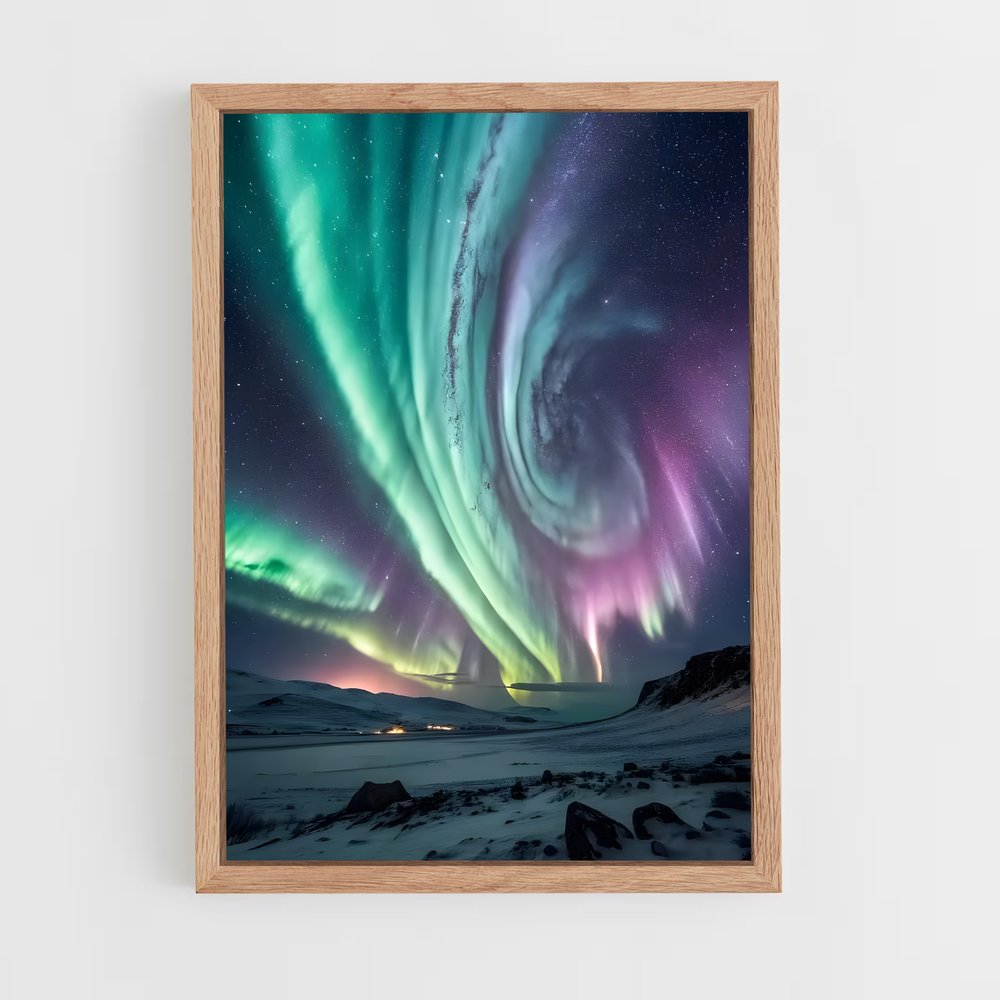 Poster magnifique Aurore boréale – affiche Univers (vue 4)
